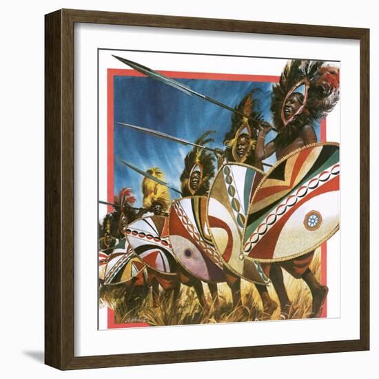 Masai Warriors-Andrew Howat-Framed Giclee Print