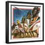 Masai Warriors-Andrew Howat-Framed Giclee Print