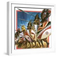 Masai Warriors-Andrew Howat-Framed Giclee Print