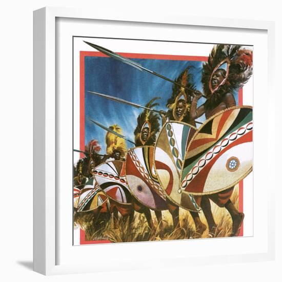 Masai Warriors-Andrew Howat-Framed Giclee Print