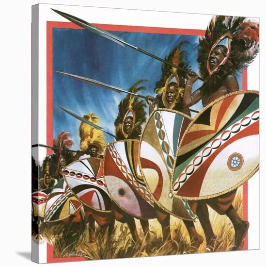 Masai Warriors-Andrew Howat-Stretched Canvas