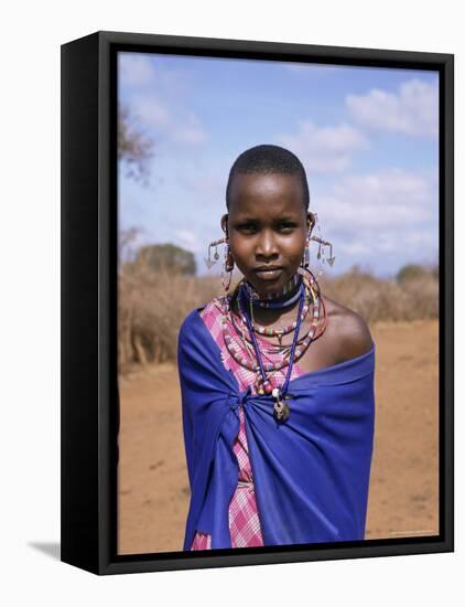 Masai Woman, Kenya, East Africa, Africa-Philip Craven-Framed Stretched Canvas