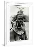 Masai Woman with Ear Hoops-null-Framed Art Print