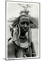 Masai Woman with Ear Hoops-null-Mounted Art Print