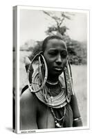 Masai Woman with Ear Hoops-null-Stretched Canvas