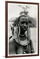 Masai Woman with Ear Hoops-null-Framed Art Print