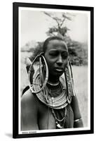 Masai Woman with Ear Hoops-null-Framed Art Print