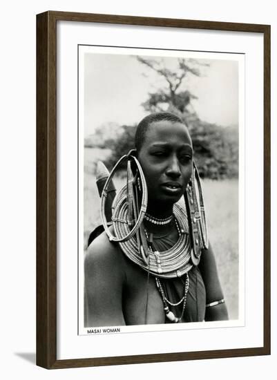 Masai Woman with Ear Hoops-null-Framed Art Print