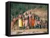 Masai Women and Children, Kenya, East Africa, Africa-Sybil Sassoon-Framed Stretched Canvas