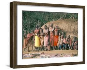 Masai Women and Children, Kenya, East Africa, Africa-Sybil Sassoon-Framed Photographic Print