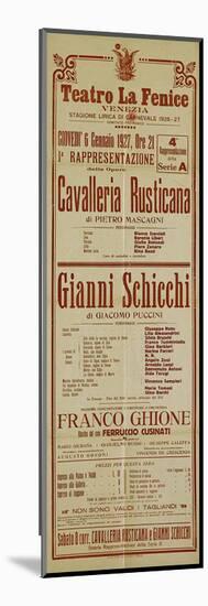 Mascagni & Puccine: Two Operas-null-Mounted Art Print