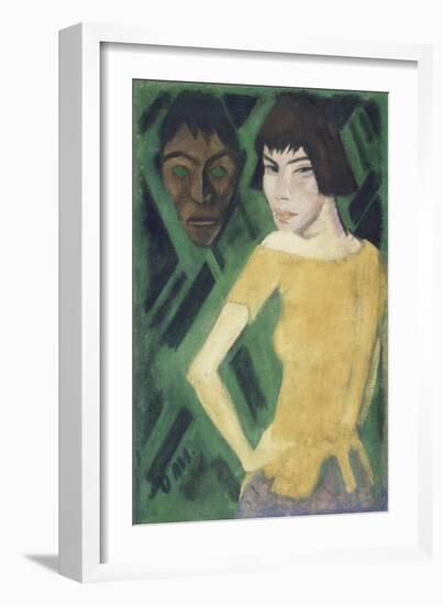 Maschka mit Maske. 1919 - 21-Otto Mueller-Framed Giclee Print