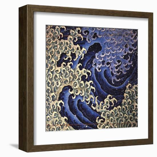 Masculine Wave (detail)-Katsushika Hokusai-Framed Art Print