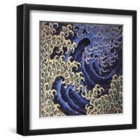 Masculine Wave (detail)-Katsushika Hokusai-Framed Art Print