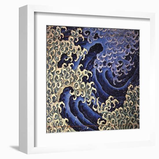 Masculine Wave (detail)-Katsushika Hokusai-Framed Art Print