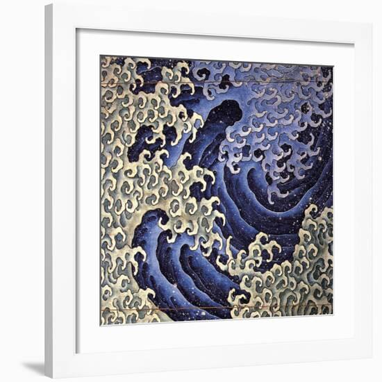 Masculine Wave (detail)-Katsushika Hokusai-Framed Giclee Print