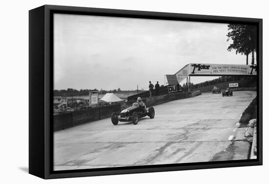 Maserati and Alfa Romeo racing at Brooklands, 1938 or 1939-Bill Brunell-Framed Stretched Canvas