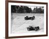 Maserati and Bugatti in Action at Brooklands, Surrey, 1933-null-Framed Photographic Print