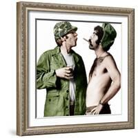 MASH, (aka M*A*S*H), from left: Donald Sutherland, Elliot Gould, 1970.-null-Framed Photo