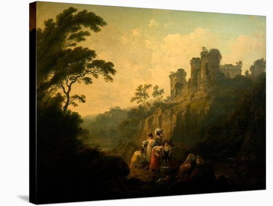 Masham Castle, North Yorkshire, 1811 (Oil on Canvas)-Julius Caesar Ibbetson-Stretched Canvas