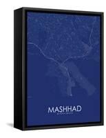 Mashhad, Iran, Islamic Republic of Blue Map-null-Framed Stretched Canvas