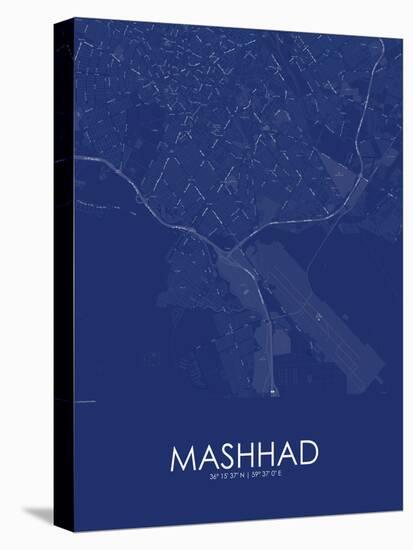 Mashhad, Iran, Islamic Republic of Blue Map-null-Stretched Canvas