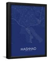 Mashhad, Iran, Islamic Republic of Blue Map-null-Framed Poster