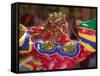 Mask Dance Celebrating Tshechu Festival at Wangdue Phodrang Dzong, Wangdi, Bhutan-Keren Su-Framed Stretched Canvas