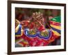 Mask Dance Celebrating Tshechu Festival at Wangdue Phodrang Dzong, Wangdi, Bhutan-Keren Su-Framed Photographic Print