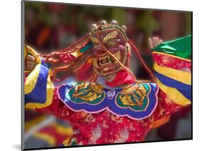 Mask Dance Celebrating Tshechu Festival at Wangdue Phodrang Dzong, Wangdi, Bhutan-Keren Su-Mounted Photographic Print