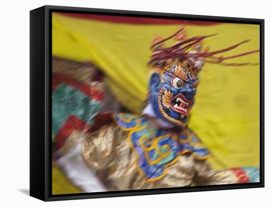 Mask Dance Performance at Tshechu Festival, Bumthang, Bhutan-Keren Su-Framed Stretched Canvas