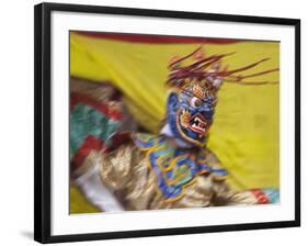 Mask Dance Performance at Tshechu Festival, Bumthang, Bhutan-Keren Su-Framed Photographic Print