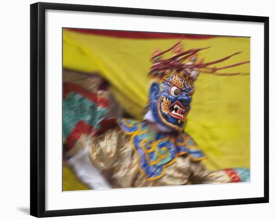 Mask Dance Performance at Tshechu Festival, Bumthang, Bhutan-Keren Su-Framed Photographic Print