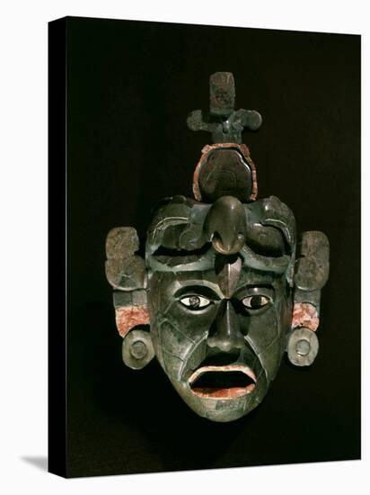 Mask in Jade and Shell Mosaic, Mayan Early Classical period 300-600 AD, Tikal, Guatemala-null-Stretched Canvas