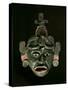 Mask in Jade and Shell Mosaic, Mayan Early Classical period 300-600 AD, Tikal, Guatemala-null-Stretched Canvas