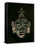 Mask in Jade and Shell Mosaic, Mayan Early Classical period 300-600 AD, Tikal, Guatemala-null-Framed Stretched Canvas