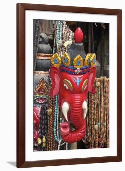 Mask of Ganesha, a Hindu God, on Sale at Swayambhunath Stupa (Monkey Temple)-Peter Barritt-Framed Photographic Print