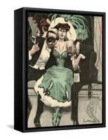 Masked Ball, Green Dress-Ernst Heilemann-Framed Stretched Canvas