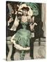 Masked Ball, Green Dress-Ernst Heilemann-Stretched Canvas