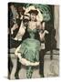 Masked Ball, Green Dress-Ernst Heilemann-Stretched Canvas