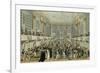 Masked Ball in Ballroom of Hofburg Palace in Vienna, Watercolour by J Schutz-null-Framed Giclee Print