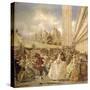 Masked Ball in St. Mark's Square, Venice-Guiseppe Ponga-Stretched Canvas