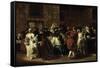 Masked Ball with Ladies and Gentlemen in Carnival Costume, Grand Hall of Ridotto in Palazzo Dandalo-Giovanni Antonio Guardi-Framed Stretched Canvas