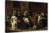 Masked Ball with Ladies and Gentlemen in Carnival Costume, Grand Hall of Ridotto in Palazzo Dandalo-Giovanni Antonio Guardi-Stretched Canvas