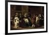 Masked Ball with Ladies and Gentlemen in Carnival Costume, Grand Hall of Ridotto in Palazzo Dandalo-Giovanni Antonio Guardi-Framed Giclee Print