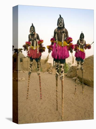 Masked Ceremonial Dogon Dancers, Sangha, Dogon Country, Mali-Gavin Hellier-Stretched Canvas