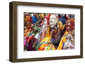 Masked Dancers at Festival, Keno Gompa Monastery, Tagong, China-Peter Adams-Framed Photographic Print