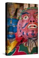 Masked Dancers at Tibetan Buddhist Monastery, Xinglong, Sichuan, China-Peter Adams-Stretched Canvas