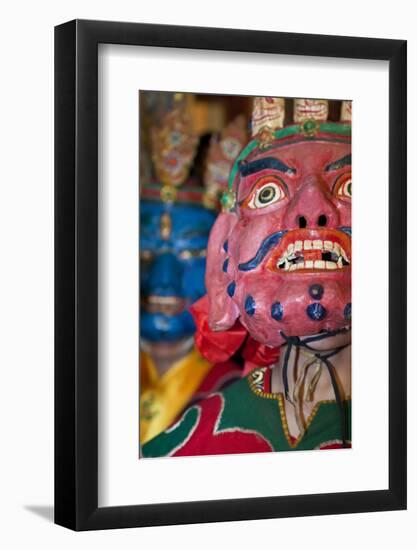 Masked Dancers at Tibetan Buddhist Monastery, Xinglong, Sichuan, China-Peter Adams-Framed Photographic Print