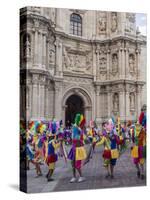 Masked dancers, Fiesta de la Virgen de la Soledad, Basilica of Our Lady of Solitude, Oaxaca, Mexico-Melissa Kuhnell-Stretched Canvas